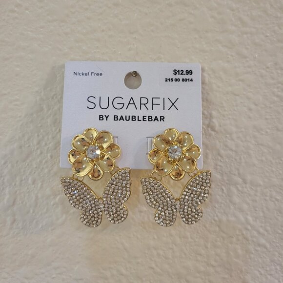 sugarfix Jewelry - NWT Sugarfix By Baublebar Nickel Free Gold Butterfly Drop Earrings
